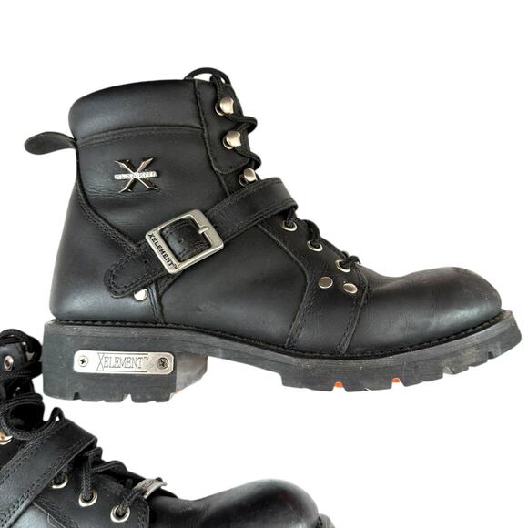 Xelement Biker Boots Womens Sz 10 Real Leather Lace Up Combat Boots EUC - Picture 9 of 15